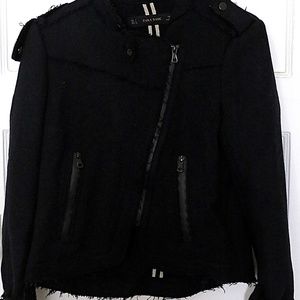 Zara Basic Wool Motorcycle Jacket Black